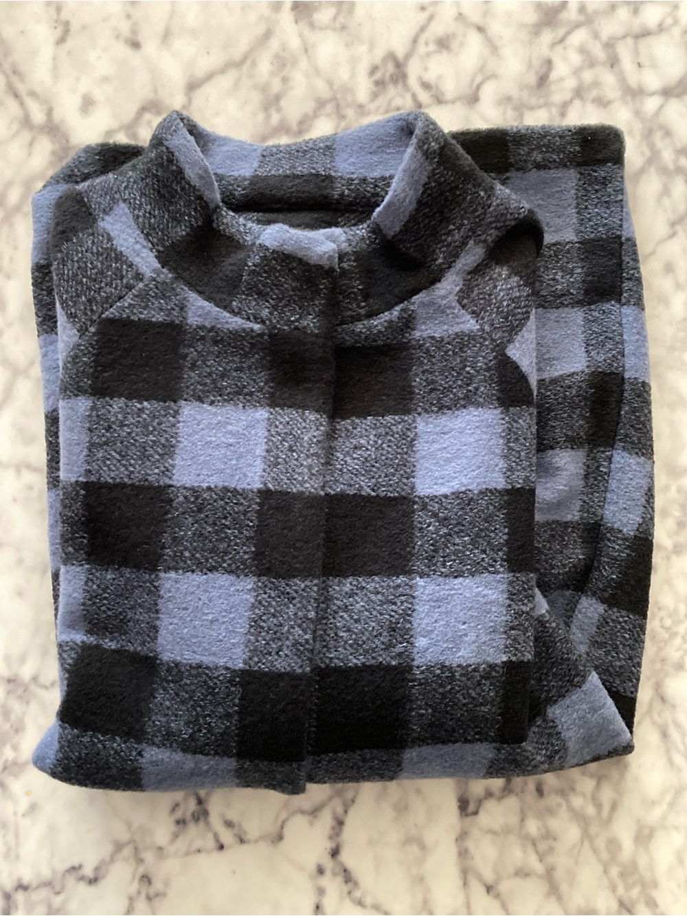 Tahari Wool Blend 1X Lightweight Concealed Snap Coat Blue & Black Check NWT